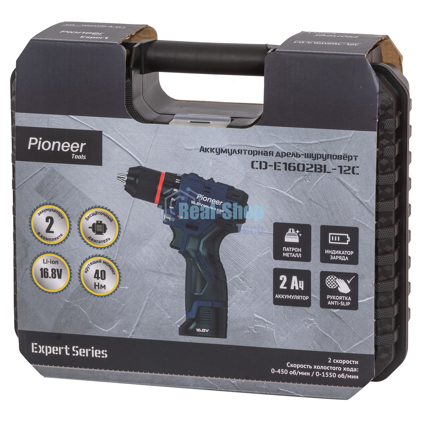 Дрель-шуруповерт аккумуляторная Pioneer CD-E1602BL-12C