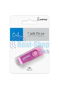 Флешка USB R/W 2.0 Smartbuy 64Gb,Twist Pink (SB064Gb2TWP)