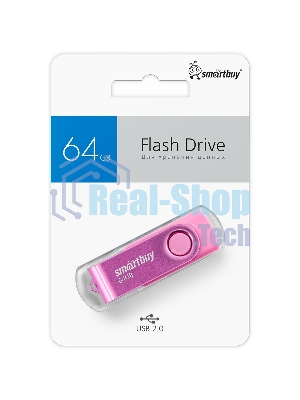 Флешка USB Smartbuy Twist Pink (SB064Gb2TWP), 64Gb, USB 2.0, R/W 20/10, розовый