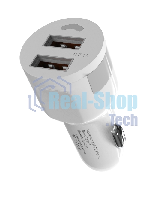 Автомобильное зарядное устройство Maxvi CCM-212 Plus M white 2.1A