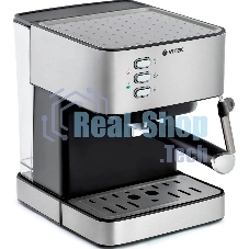 Кофеварка рожковая Vitek VT-1504 серебристый/черный, исп. кофе - молотый, 1.6 л, 850 Вт, 15 бар