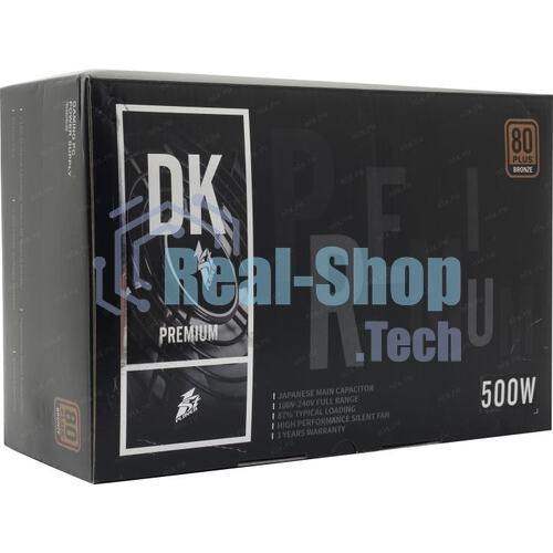 Блок питания 1STPLAYER DK PREMIUM PS-500AX, 500Вт, 80 PLUS Bronze, 120мм, черный