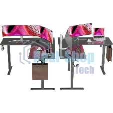 Стол компьютерный Cactus угловой подъемный столешница МДФ черный каркас черный 1600х1400х720х1180 мм (CS-EDXL-BBK)