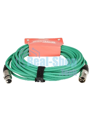 Микрофонный кабель FORCE FMC-05/10 GR XLR (F)- XLR(M), разъемы с никелевым корпусом и посеребренными контактами, 10 м, цвет зелёный