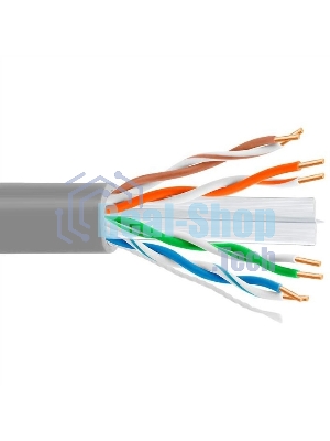 Кабель витая пара UTP 5bites US6575-305A, бухта 305м, Cat.6, 4 пары, одножильный, 23awg, 4X2X1/0.50, CCA/PVC/BLUE