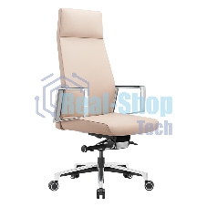 Кресло руководителя Бюрократ JONS/BEIGE бежевый, кожа, крестовина алюминий