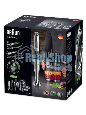 Блендер погружной Braun MQ9187XLI черный, 1200 Вт, 3 скорости, турбо