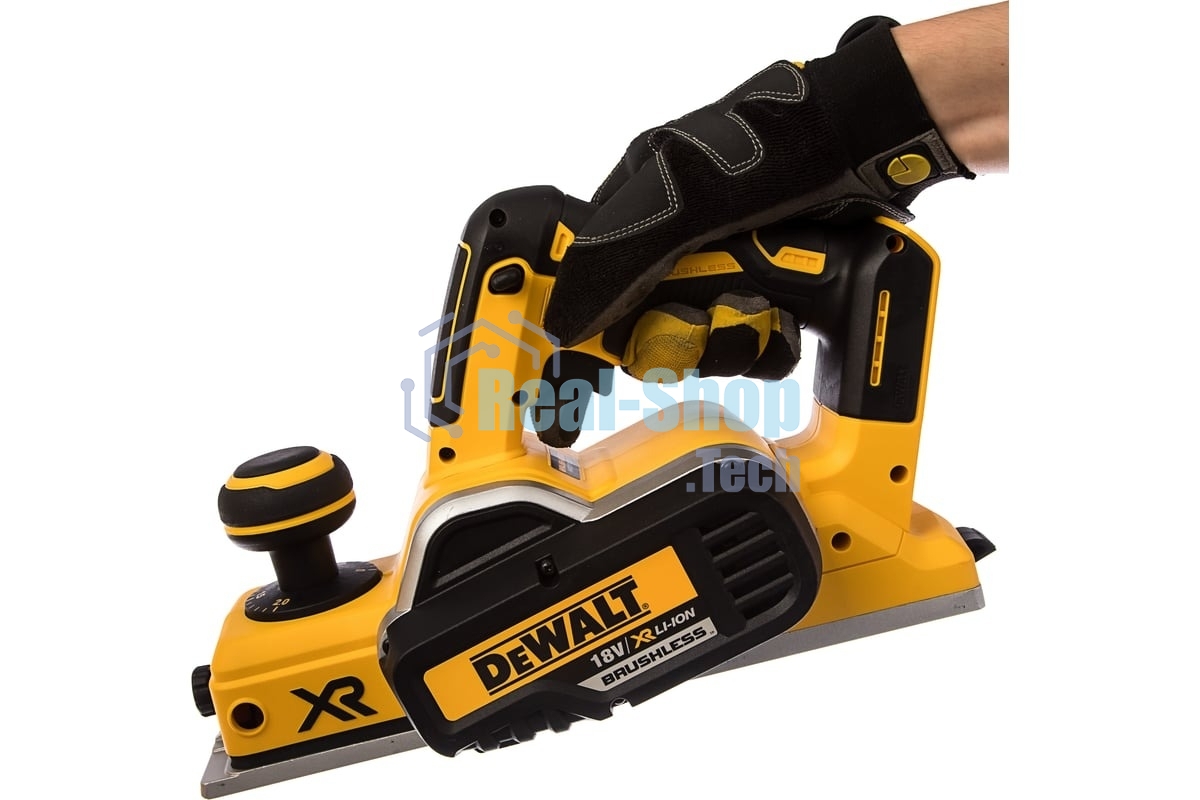 Аккумуляторный бесщеточный рубанок XR DeWalt DCP580N-XJ черный/желтый