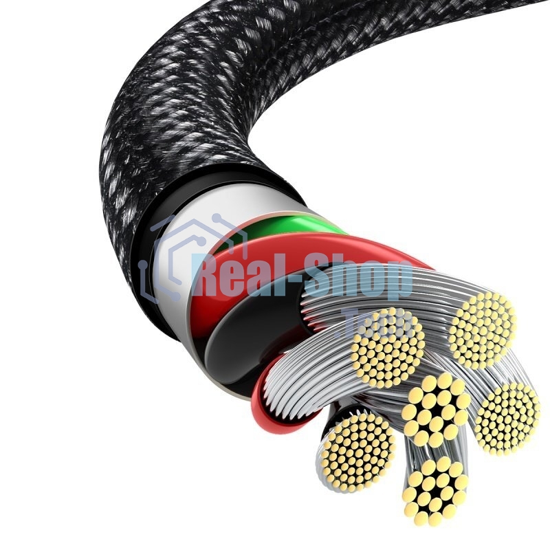 Кабель Baseus CATWJ-C01 Tungsten Gold Fast Charging Data Cable USB to Type-C 66W 2m Black