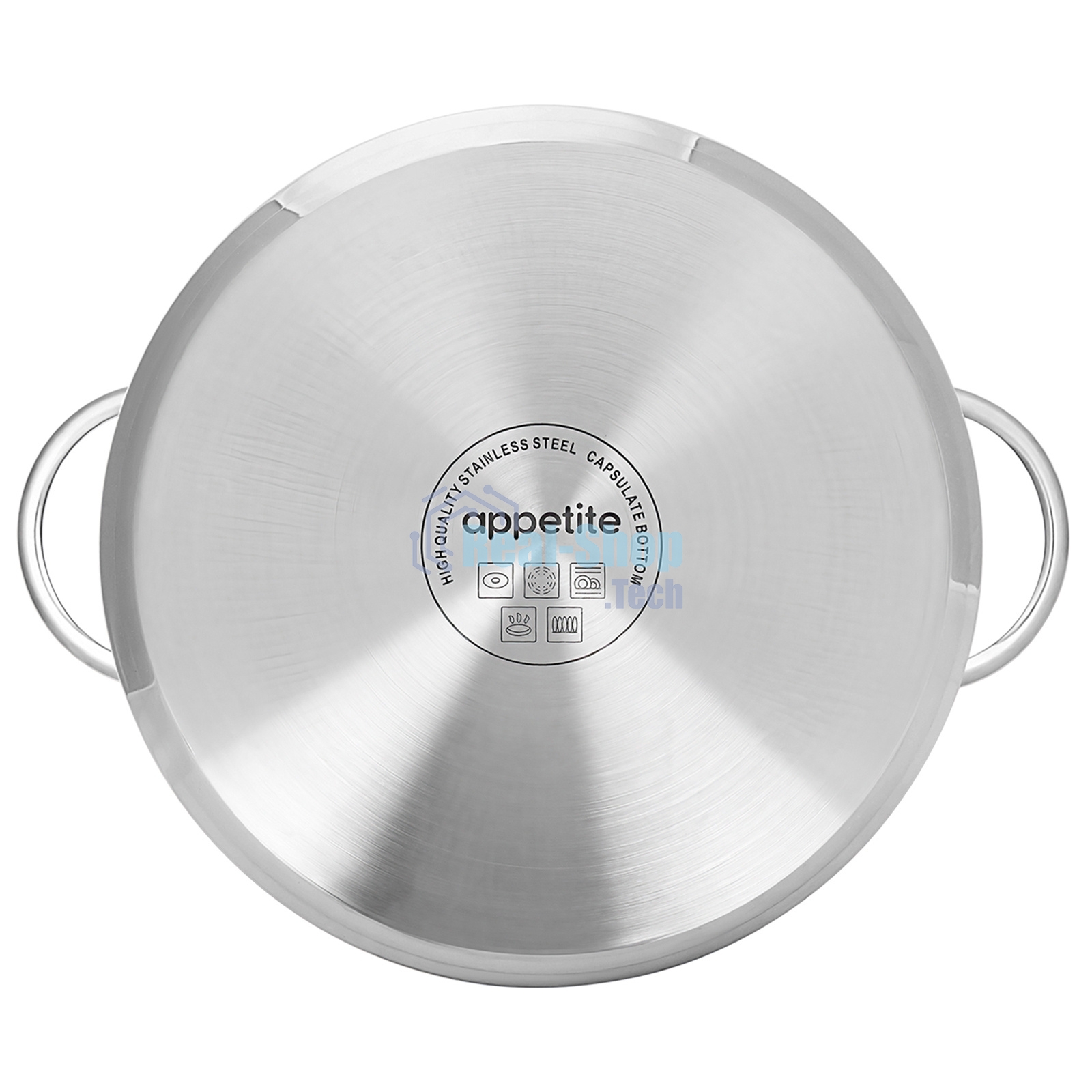 Кастрюля из нержавеющей стали APPETITE SH05273 pretty 2,7 л, стеклянная крышка с ободком и пароотводом, диаметр 18 см.