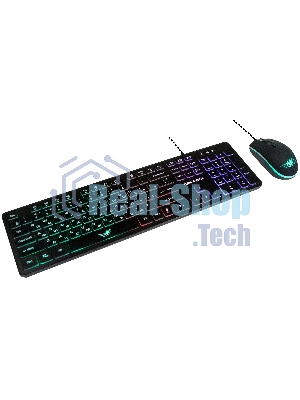 Комплект клавиатура+мышь Dialog Gan-Kata KMGK-1707U проводной, USB, 1600 DPI, чёрный