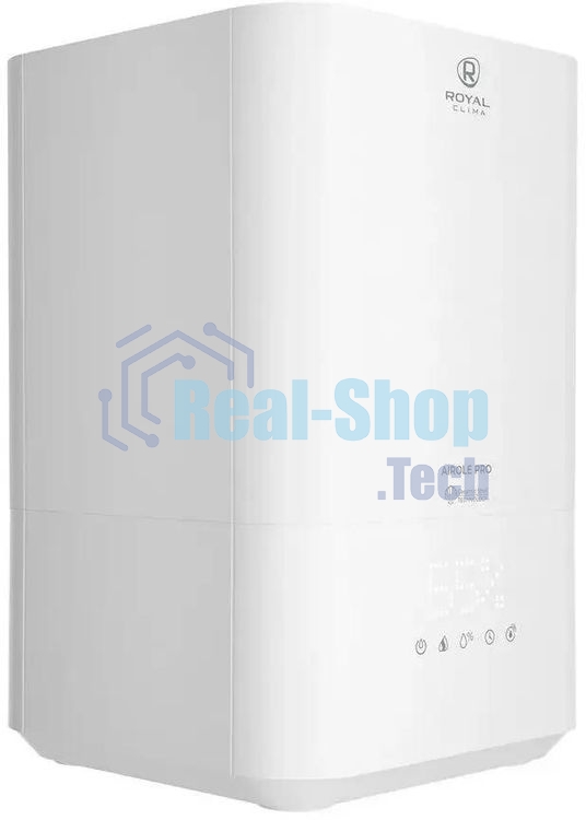 Увлажнитель воздуха Royal Clima RUH-ARP450/5.0E-WT белый, 40 м², 5 л, ультразвуковой, производительность 400 мл/ч, гигростат, сенсорное управление, верхний залив воды