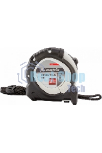 Рулетка Matrix Neon, 3 м x 16 мм, обрезиненный корпус, 3 фиксации, PRO