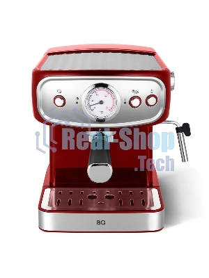 Кофеварка рожковая BQ CM1006 красный-стальной, исп. кофе - молотый, 1,5 л, 850 Вт, 15 бар