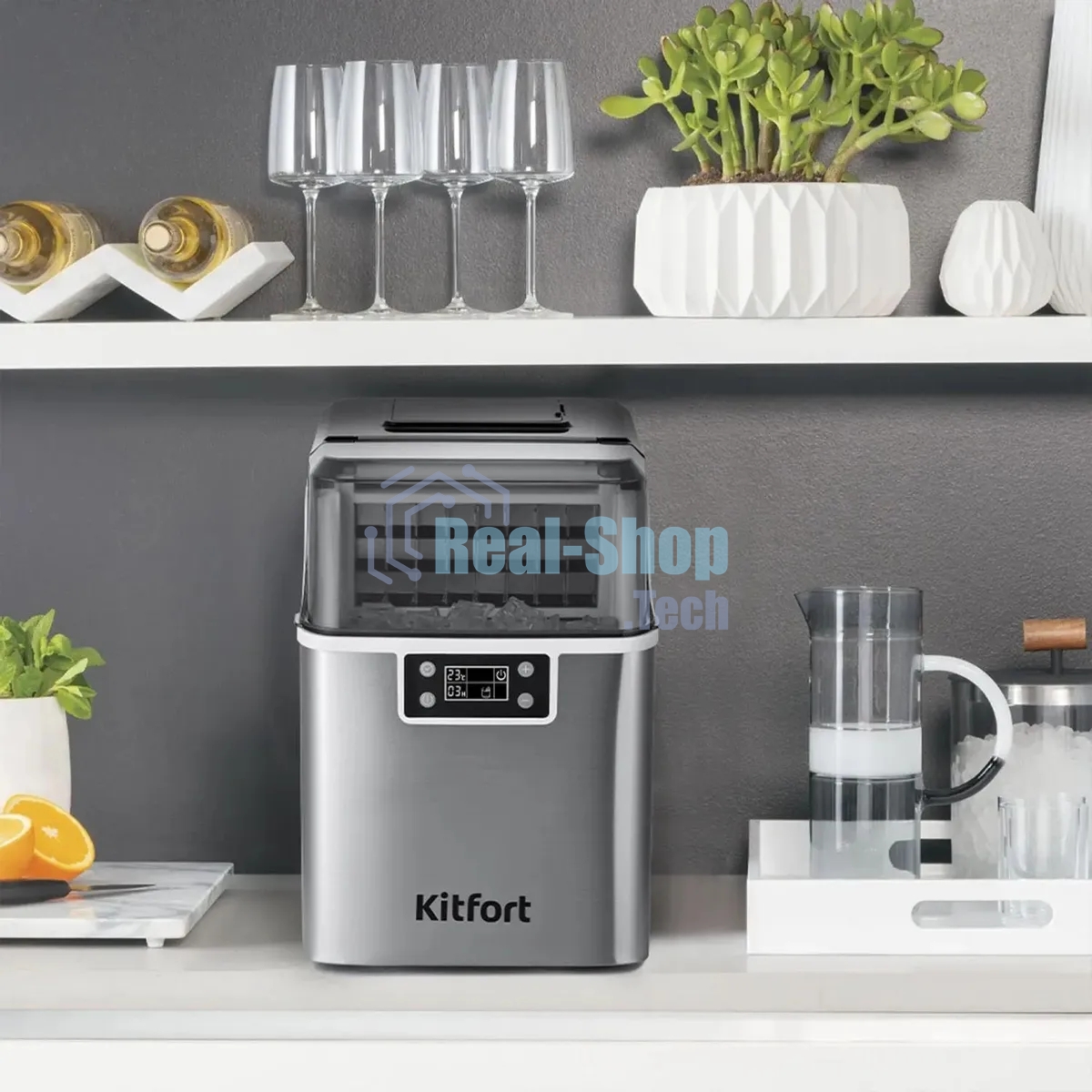 Ледогенератор Kitfort КТ-1826 150Вт 3200мл. нержавеющая сталь/черный
