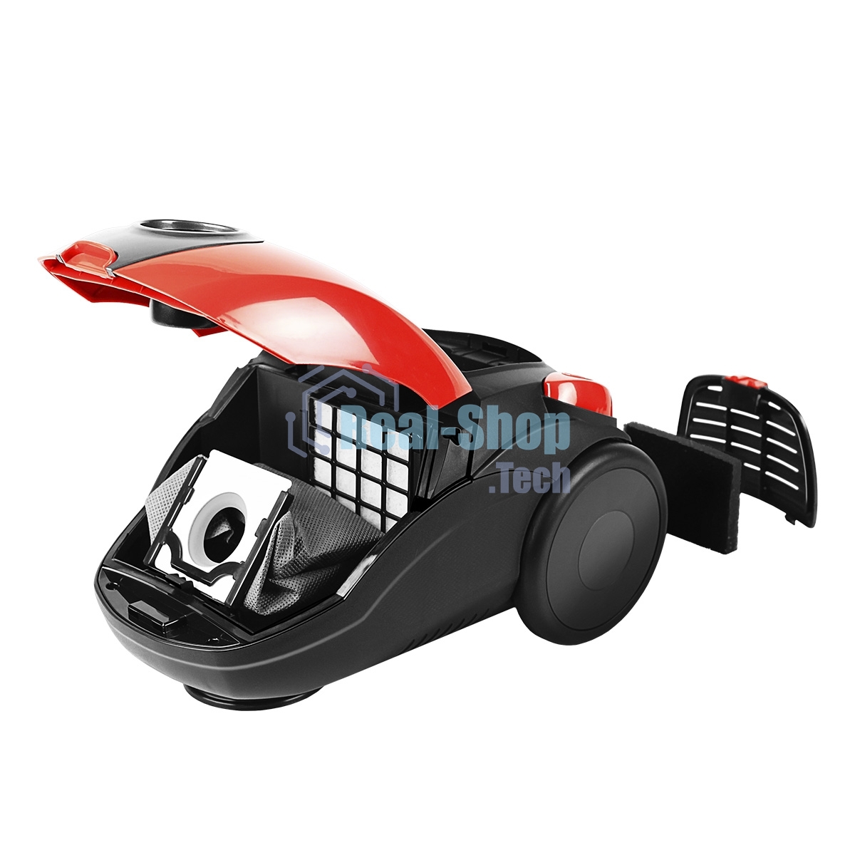 Пылесос Centek CT-2511 красный/черный, 400/2000 Вт, уборка сухая, пылесборник мешок, 2 л