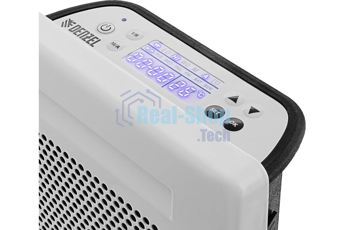 Конвектор гибридный Denzel HybridX-1500 белый, 1500 Вт, 25 м2, термостат, дисплей