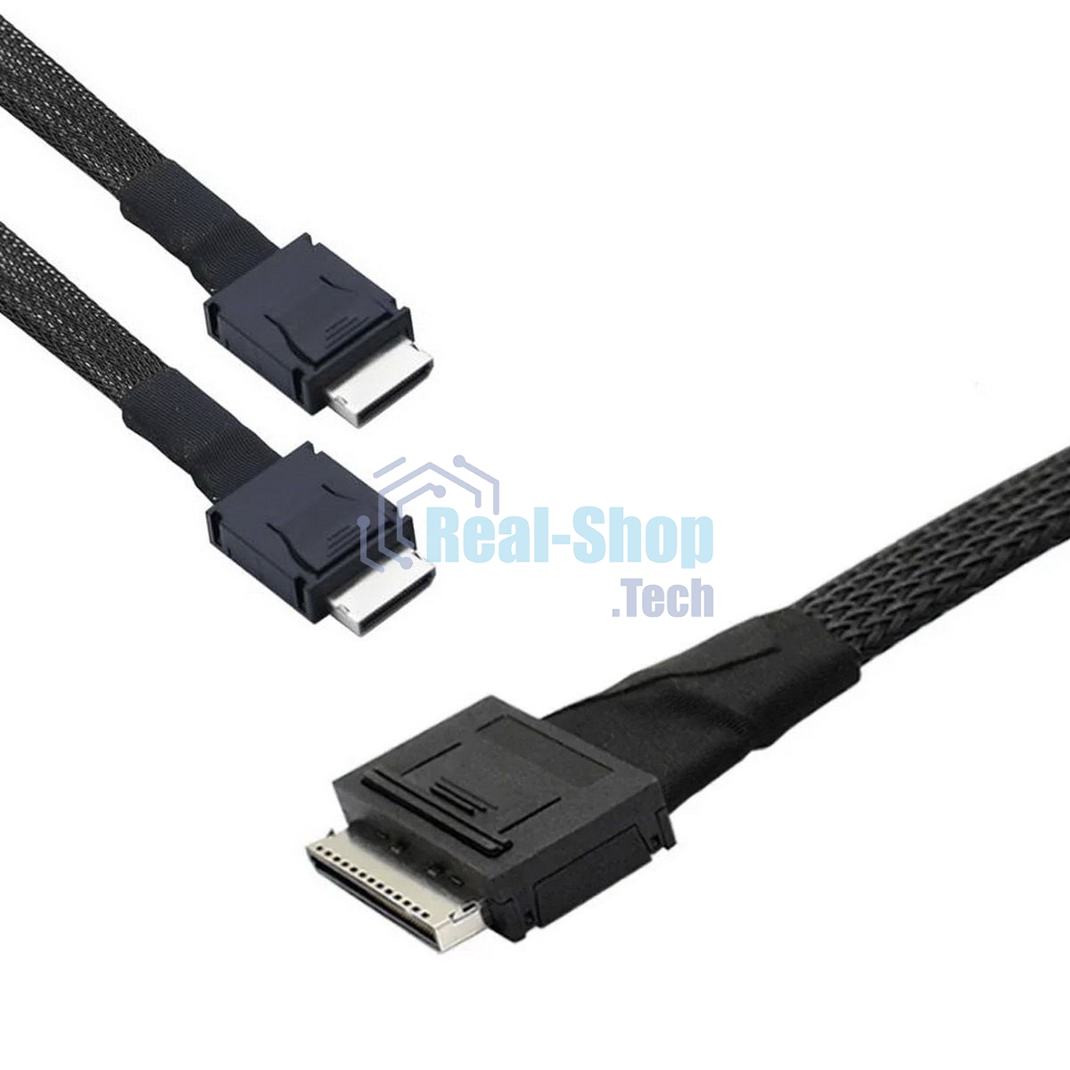 Кабель Amphenol RML80-0249/RML42-0249 Cable OcuLink SFF8611 8i to 2x SFF8611 4i, length= 80 см, OEM