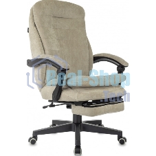 Кресло руководителя Бюрократ T-9950MSG-F Fabric песочный Light-21, крестов. пластик, подст. для ног