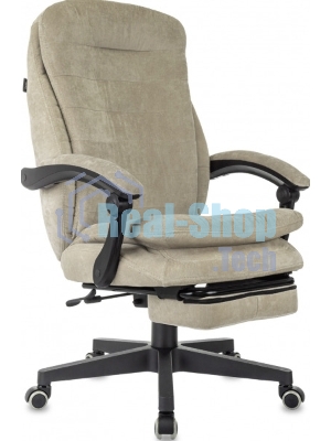 Кресло руководителя Бюрократ T-9950MSG-F Fabric песочный Light-21, крестов. пластик, подст. для ног