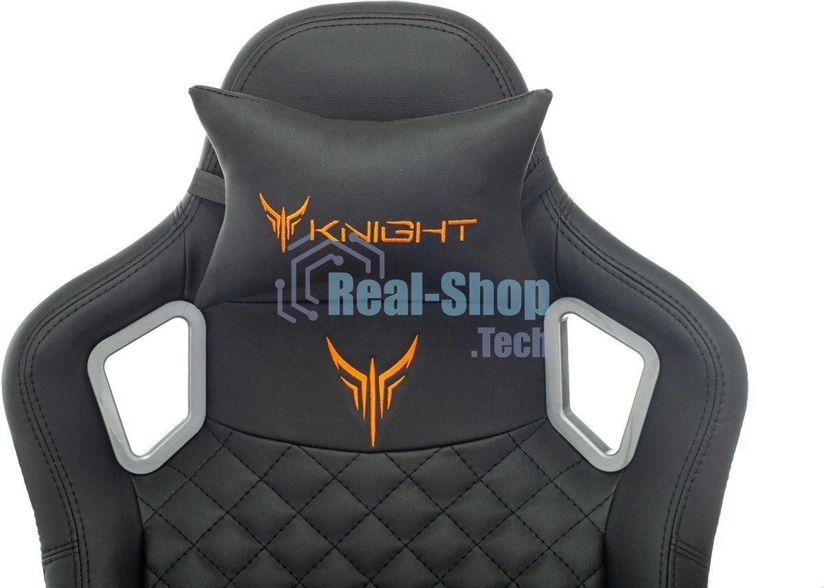 Кресло игровое Knight TITAN черный ромбик эко.кожа с подголов. крестовина металл