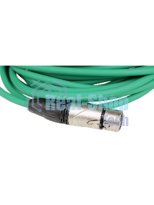 Микрофонный кабель FORCE FMC-05/10 GR XLR (F)- XLR(M), разъемы с никелевым корпусом и посеребренными контактами, 10 м, цвет зелёный