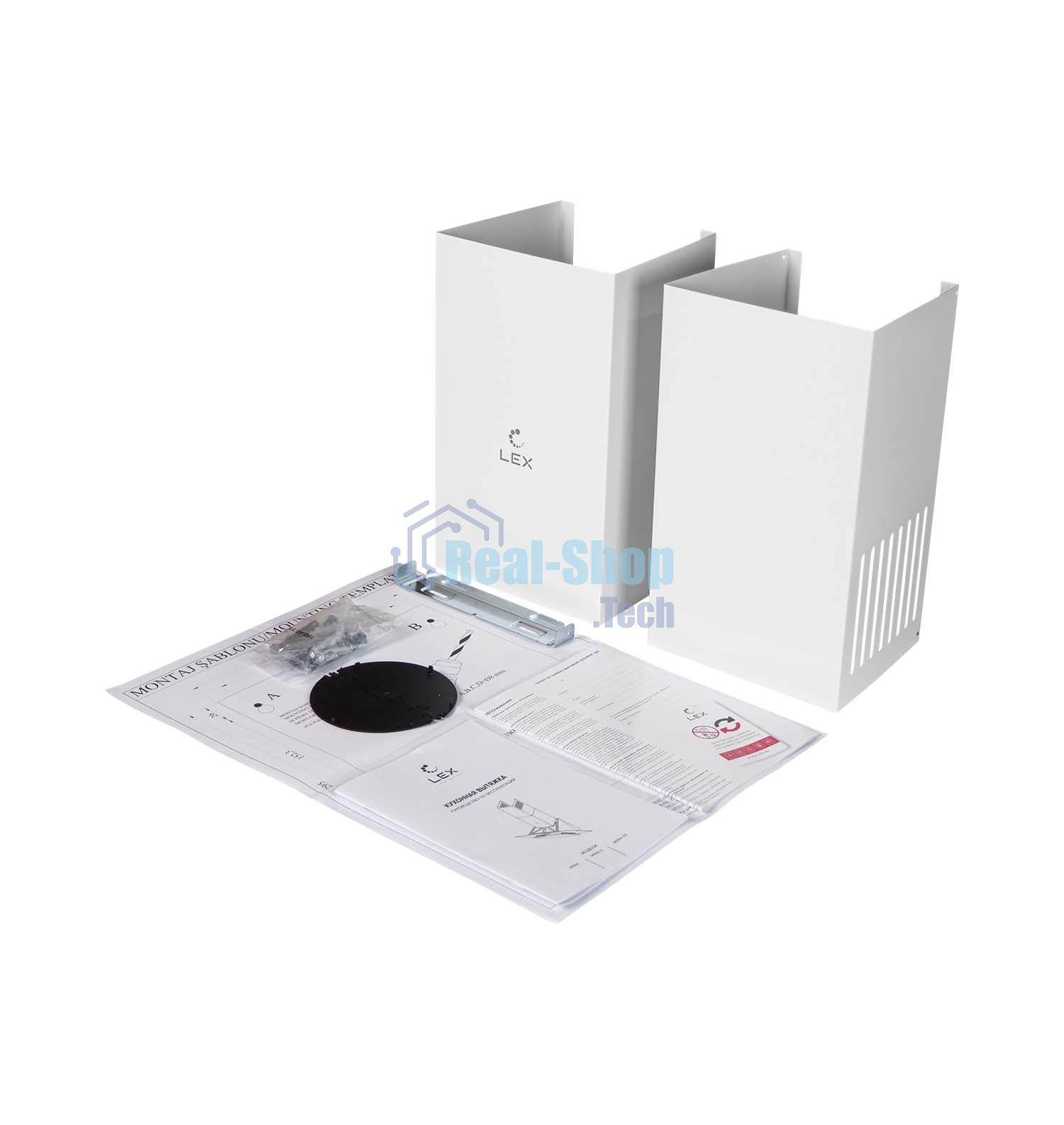 Вытяжка каминная LEX MIRA GS 600 белая, 59.5 см, 1000 куб. м/ч, 49 дБ