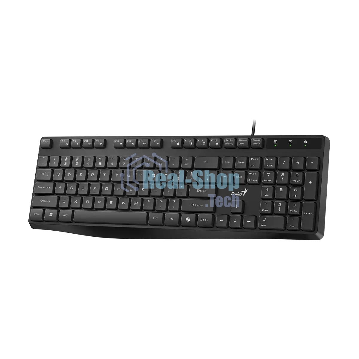 Клавиатура проводная Genius KB-117S Copilot бесшумная/шоколадные клавиши/USB/кабель 1.5м/черный (31300017402)