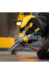 Длинногубцы прямые Denzel 205 мм, трехкомпонентные рукоятки