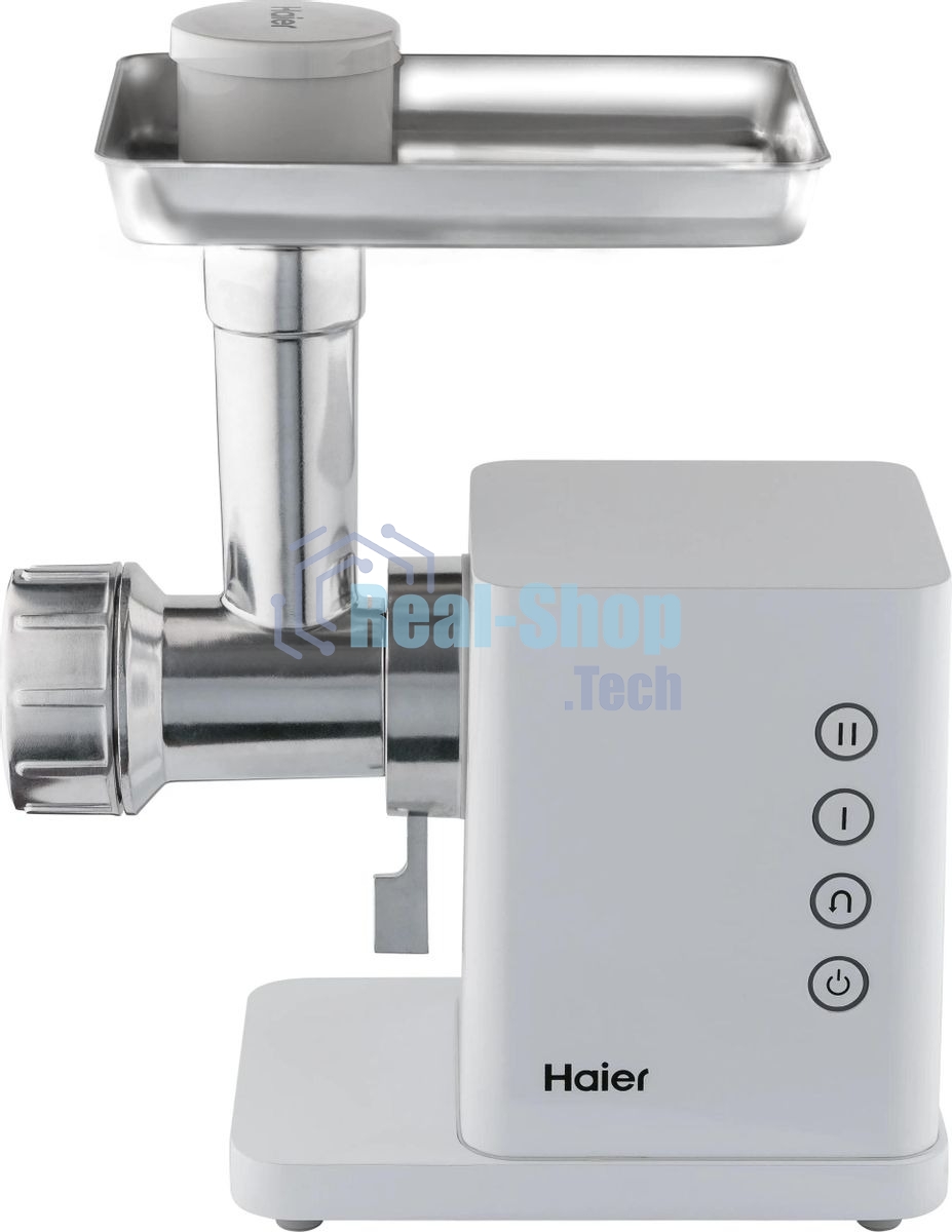Мясорубка электрическая Haier HG-700 белый, 1900 Вт, 3.0 кг/мин, реверс, защита от перегрузки, металлический лоток, насадки - 5