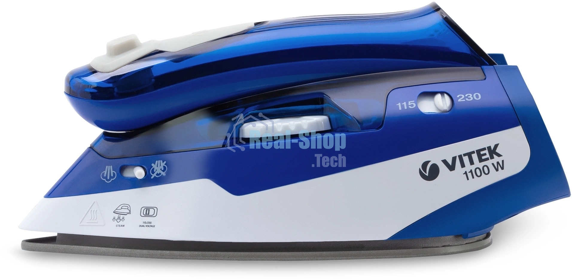 Утюг дорожный Vitek VT-1269 синий/белый, 1100 Вт, 30 гр/мин, 60 мл