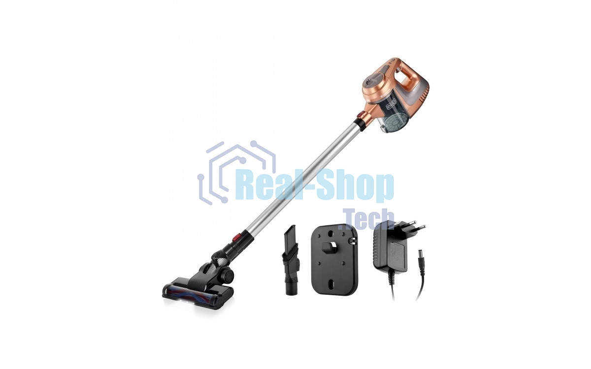 Пылесос вертикальный BRAYER BR4261 бежевый, питание от аккумулятора, 80 Вт, уборка сухая, пылесборник 1 л, работа от АКБ max 35 мин