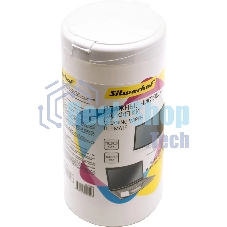 Салфетки Silwerhof Ultimate для экранов мониторов/плазменных/ЖК телевизоров/ноутбуков туба 100шт влажных