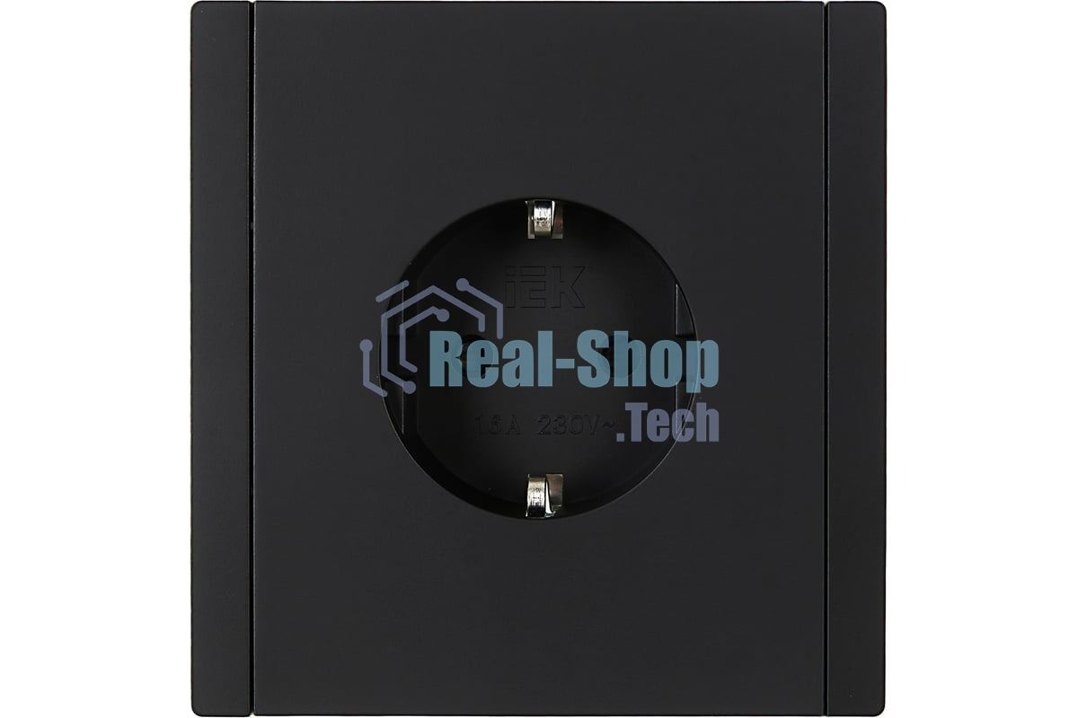 Розетка СП FORTE&PIANO FP113 16А с заземл. защ. шторки безвинт. крепл. черный IEK FP-R14-16-1-K02