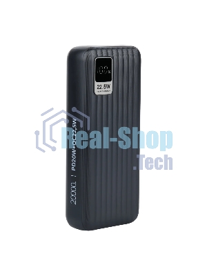 Портативный аккумулятор Perfeo Powerbank WATERFALL 20000 mAh/LED дисплей/PD + QC 3.0/Type-C/2 USB/Выход: 5A, max 22.5Wчерный (PF_E1471)