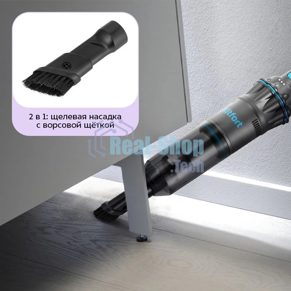 Пылесос ручной Kitfort КТ-5538 120Вт серый/голубой