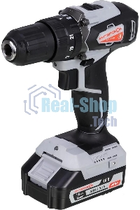 Дрель-шуруповерт аккумуляторная ИНТЕРСКОЛ ДАУ-13/18ВК, Аккумуляторный, 18В, 2 АКБ, Ударный, Кейс