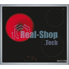 Электрическая варочная панель Bosch PKM645BB2E, стеклокерамическая поверхность, независимая, рамка-сталь, черный 4.8x58.3x51.3