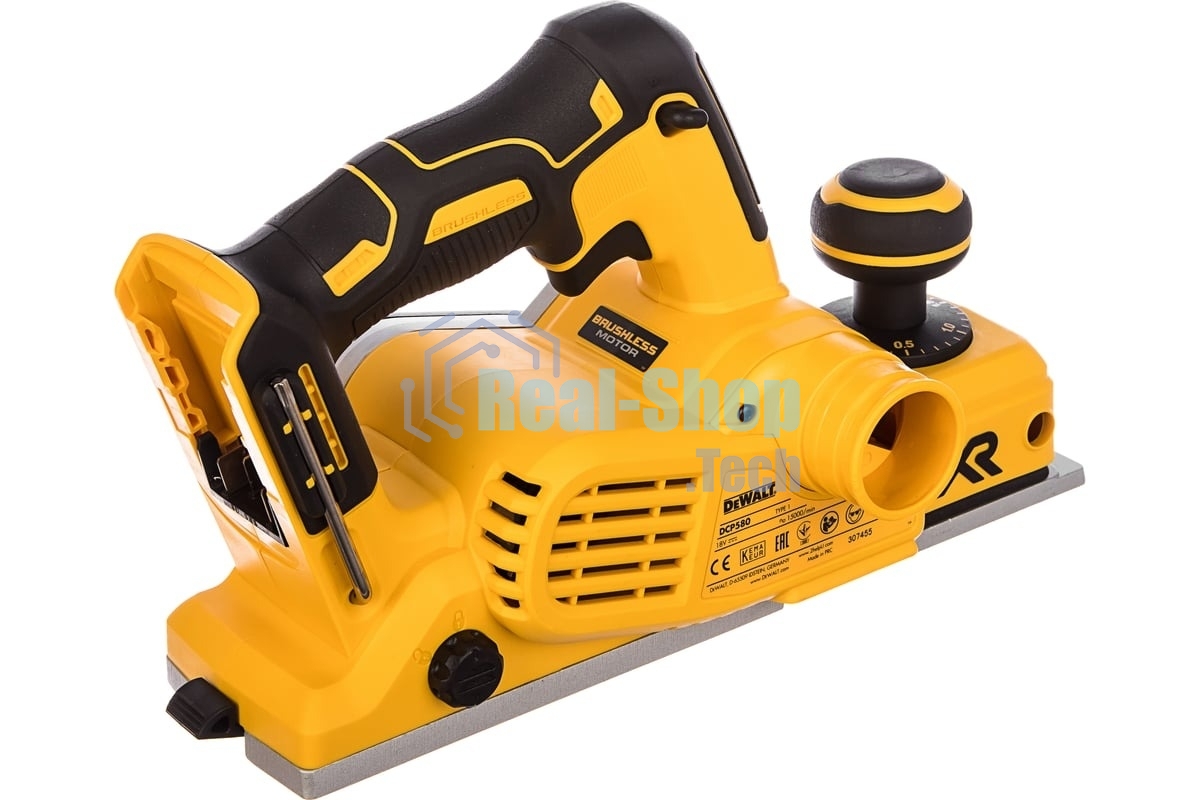 Аккумуляторный бесщеточный рубанок XR DeWalt DCP580N-XJ черный/желтый