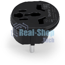 Адаптер-переходник Buro BU-PA01-B, 1 розетка, черный (пакет ПЭ)