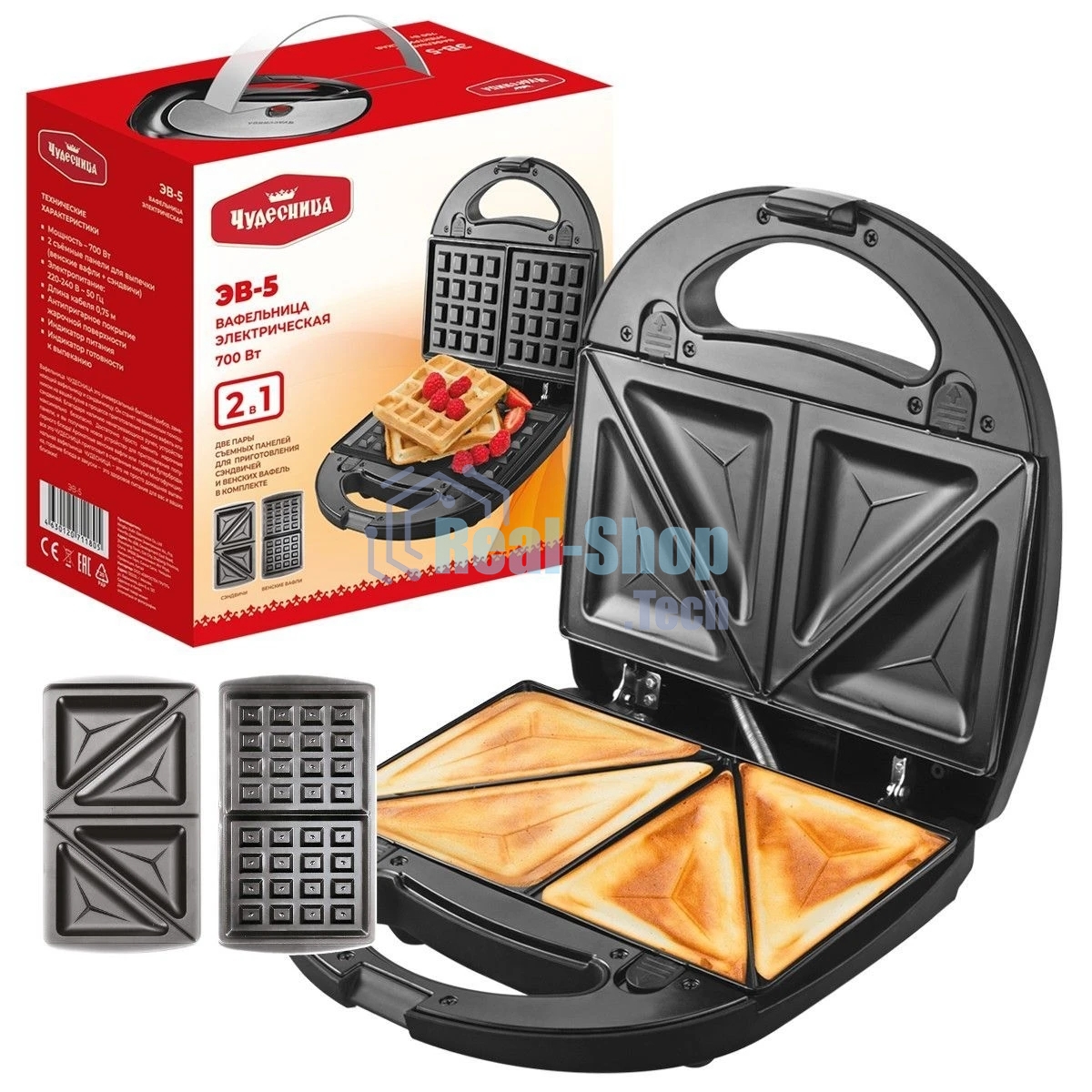 Вафельница Чудесница ЭВ-5Черный