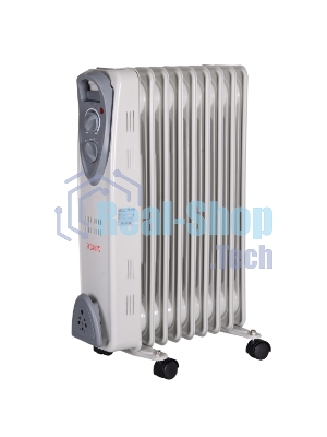 Обогреватель масляный Ресанта ОМ-9А (9 секций), белый, 2000 Вт, 20 м2, термостат 67/3/16