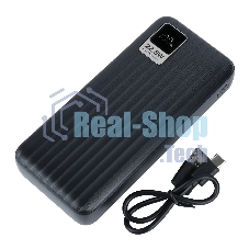 Портативный аккумулятор Perfeo Powerbank WATERFALL 20000 mAh/LED дисплей/PD + QC 3.0/Type-C/2 USB/Выход: 5A, max 22.5Wчерный (PF_E1471)