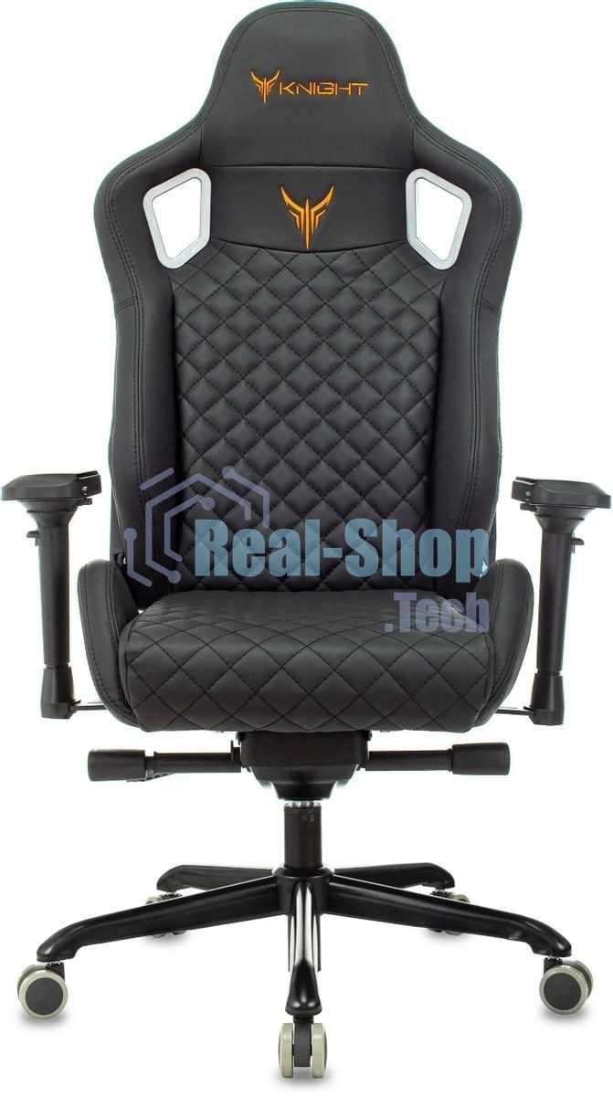 Кресло игровое Knight TITAN черный ромбик эко.кожа с подголов. крестовина металл