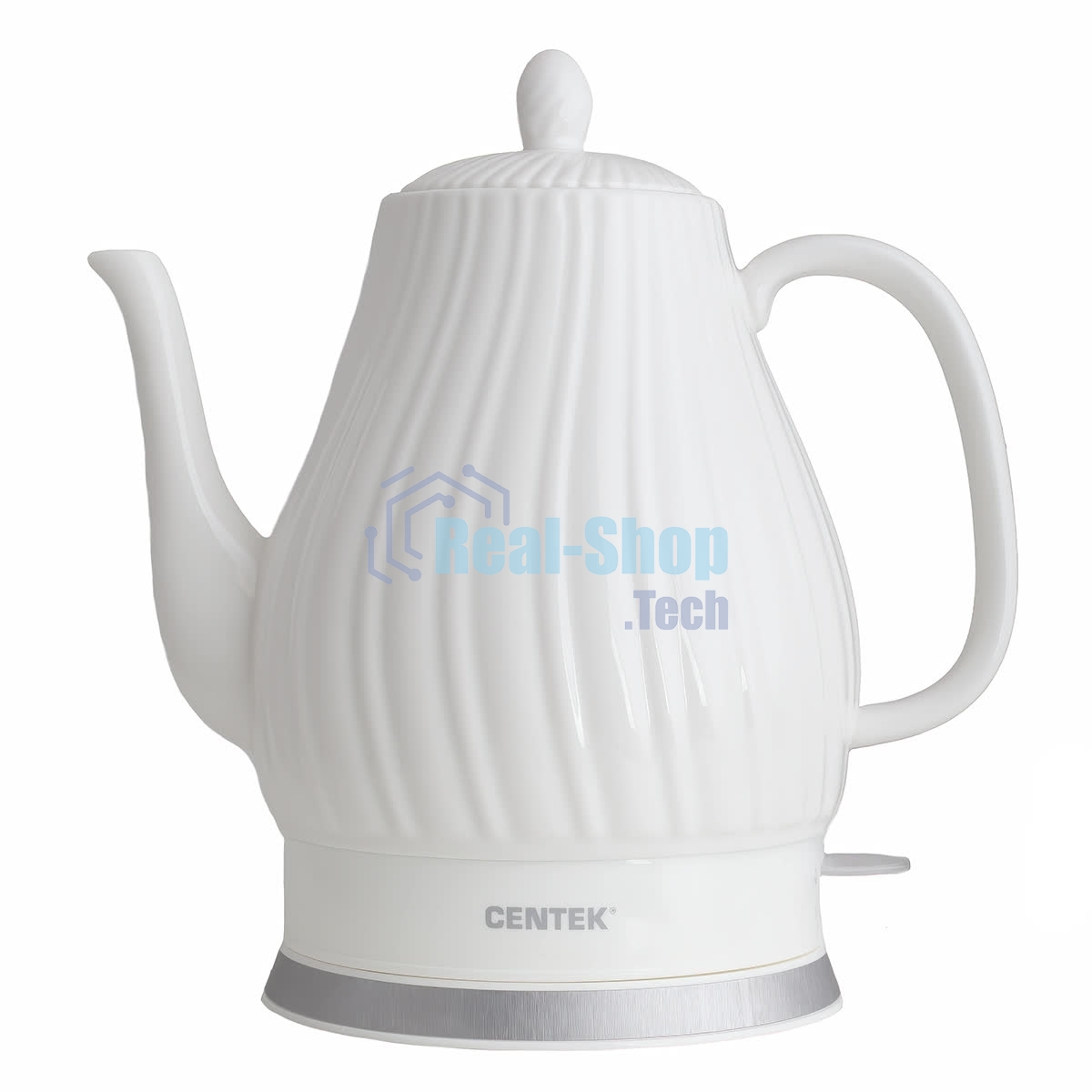 Чайник электрический Centek CT-0064 2.0л, 2150W, супербелая керамика, рельефный корпус