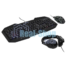 Игровой комплект Oklick HS-HKM100G черный 2.2м мониторы оголовье