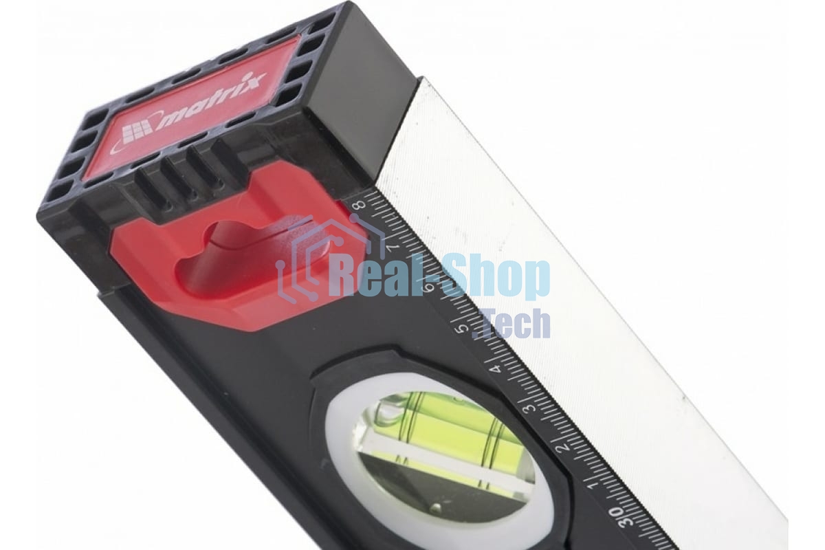 Уровень алюминиевый Matrix, усиленный, фрезерованный, 3 глазка, 2 комп. рукоятки, 2000 мм