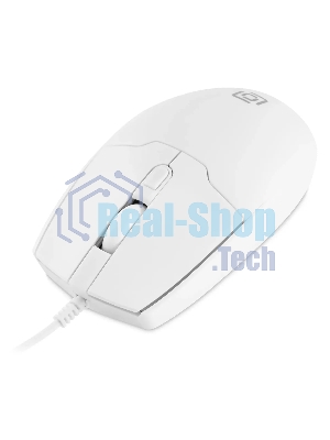 Мышь проводная Oklick 147M белый, 2000 dpi, USB, кнопки - 4