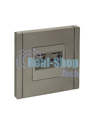 Розетка компьютерная IEK FORTE&PIANO FP534 2-ая RJ45 кат.6 сталь