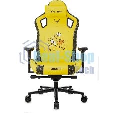 Кресло Knight Craft Dragon желтый, экокожа, 120 кг, механизм качания